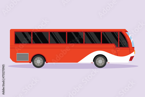 Modern Bus. Land transportation concept Colored flat vector illustration isolated.