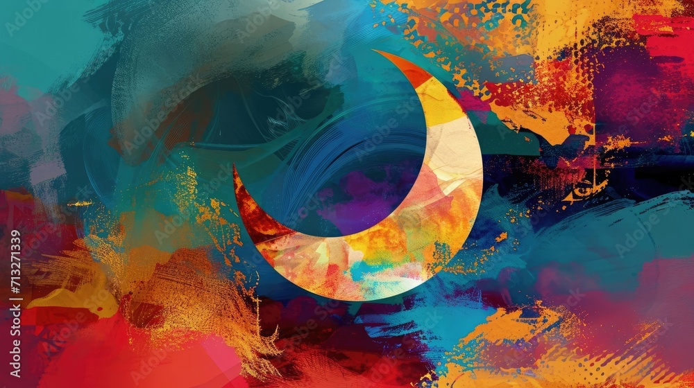Contemporary Ramadan Greeting Card with Abstract Design