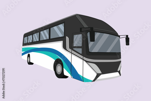 Modern Bus. Land transportation concept Colored flat vector illustration isolated.