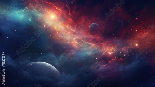 Colorful Nebula in Scifi Universe  Background  Wallpaper