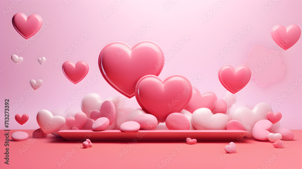 Valentine's day background with hearts,,

