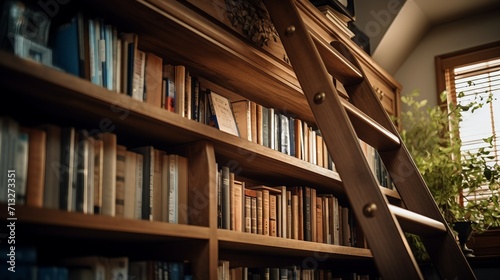 A Ladder Leaning Against a Bookshelf Filled With Books, Women Day