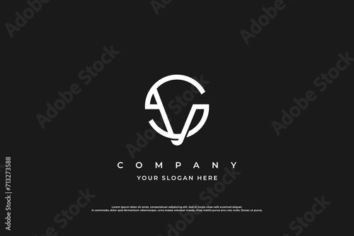 Initial Letter VS Logo or SV Logo Design