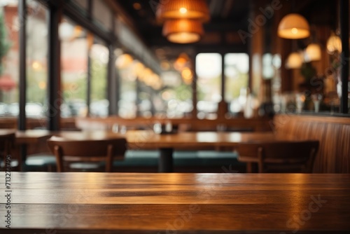 table and chairs in a restaurant