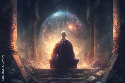 monk meditates