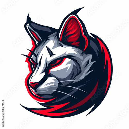 Wallpaper Mural Esport vector cat logo on white background side view, cat icon, cat head, cat sticker Torontodigital.ca