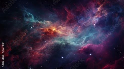 Colorful Nebula in Scifi Universe, Background, Wallpaper © Damian Sobczyk