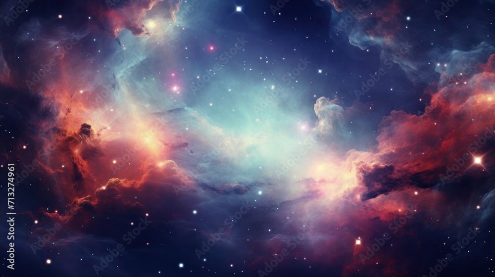Fototapeta premium Colorful Nebula in Scifi Universe, Background, Wallpaper