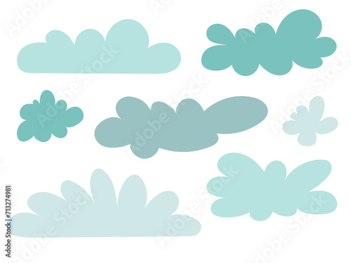 von Hand gezeichnete Vektorwolken, die für kreative Designideen verwendet werden können, Farben anpassbar