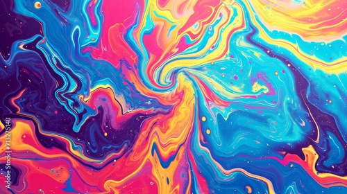 Psychedelic abstract art with swirling patterns and bright, neon colors background