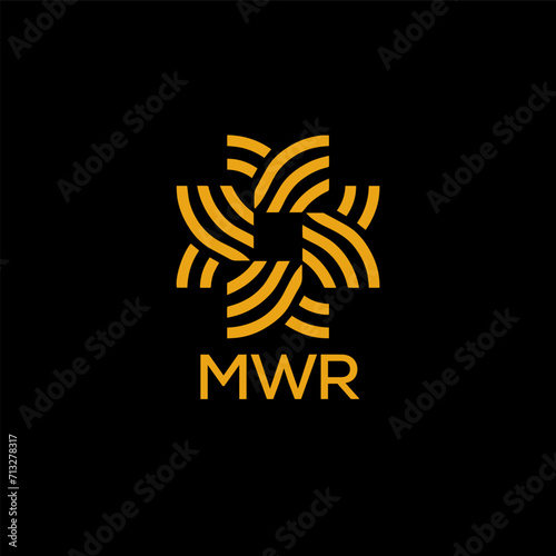 MWR logo design template vector. MWR Business abstract connection vector logo. MWR icon circle logotype. 
