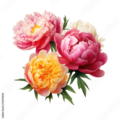 Fototapeta Naklejka Na Ścianę i Meble -  Beautiful peony flower isolated on white.