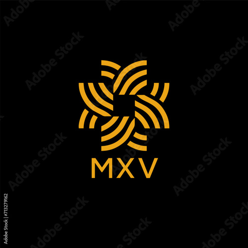 MXV  logo design template vector. MXV Business abstract connection vector logo. MXV icon circle logotype.
 photo