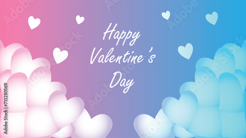 Happy valentines day. Vector banner, greeting card, flayer, poster,  with text Happy valentines day