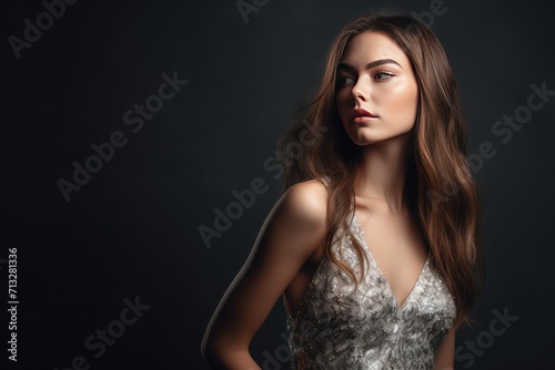 fashionable and lovely woman model studio photoshoot