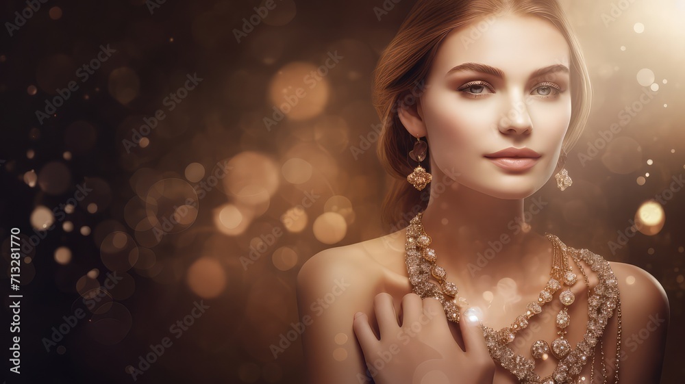 premium and designer jewelry on lovely female model
