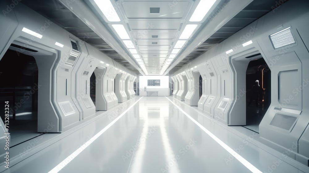 glowing luminous white neon light corridor glowing luminous white neon light corridor