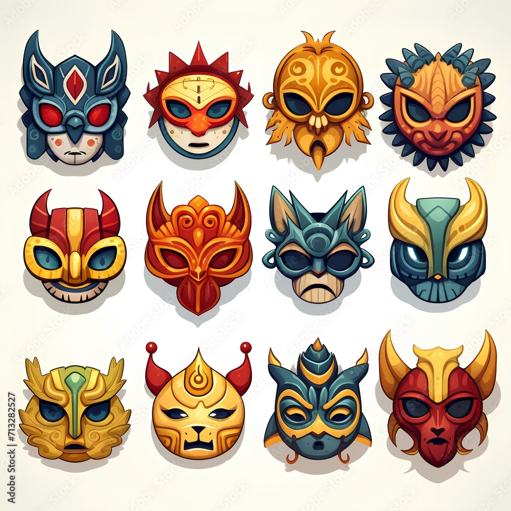 Mask collection illustration Mask collection illustration