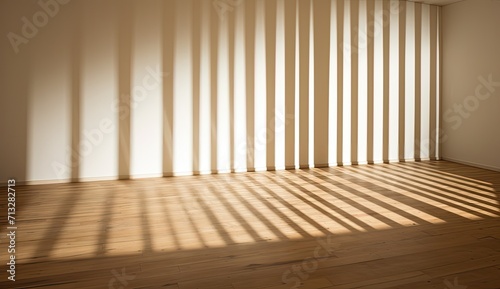 Sunlit wooden walls evoke a sense of nature and serene design, with abstract shadows and intricate textures © Murda