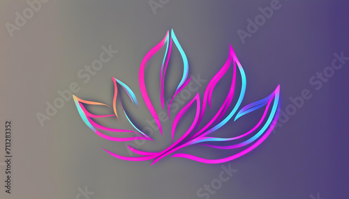 Colorful lotus flower logo illustration