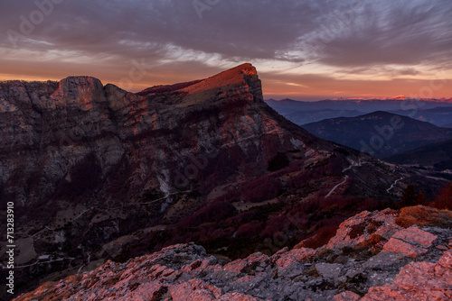 Late evening at the summit of Grand Delmas in Provence, France