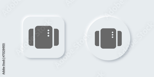 Multitasking solid icon in neomorphic design style. Task process signs vector illustration.