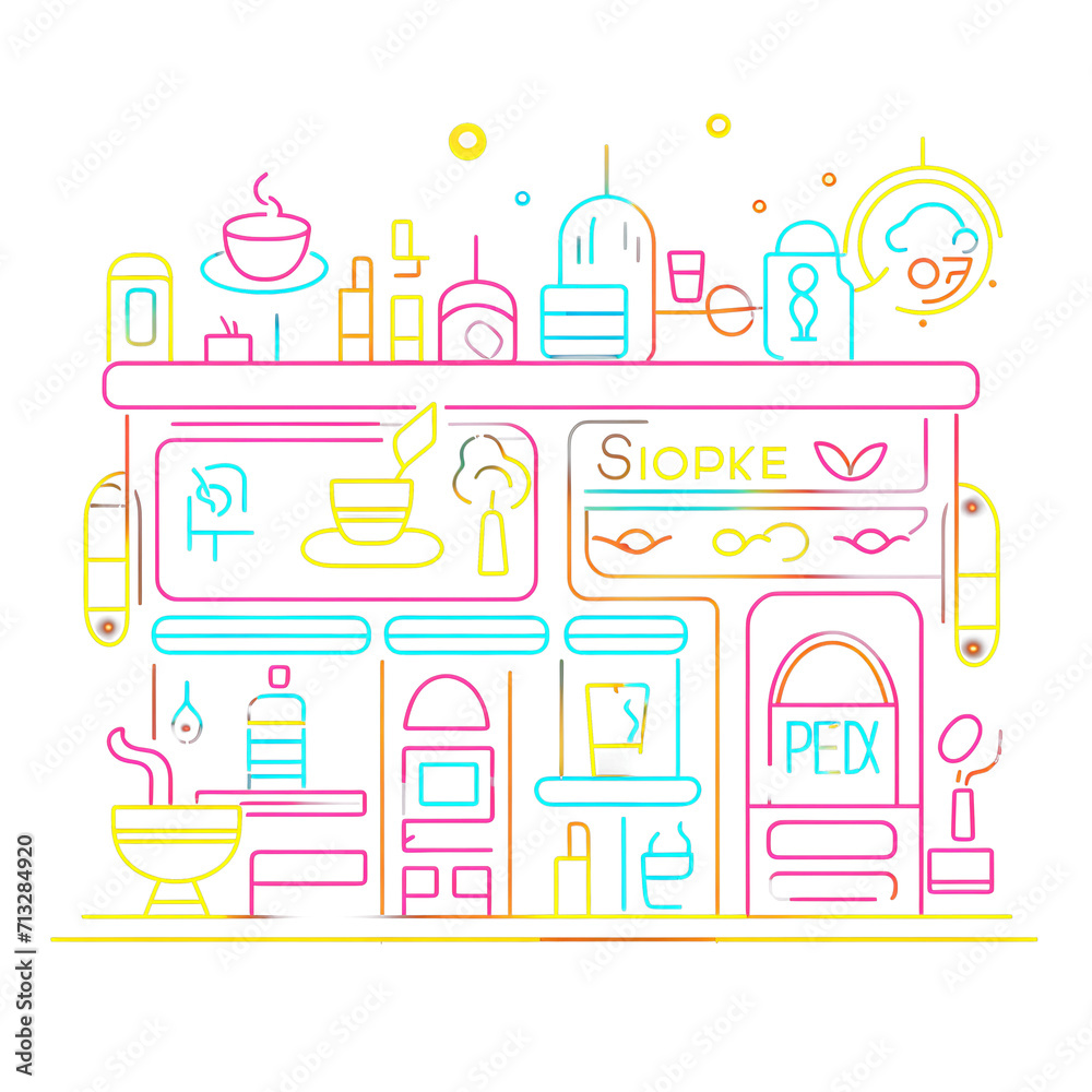 Captivating Neon Line Design Y2K Style PNG Transparent Isolated Objects with Glow Effect | Embrace the Neon Glow and Experience the Stylish Neon Style | Tshirt | Cyberpunk Style | Clipart | Tattoo