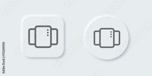 Multitasking line icon in neomorphic design style. Task process signs vector illustration.