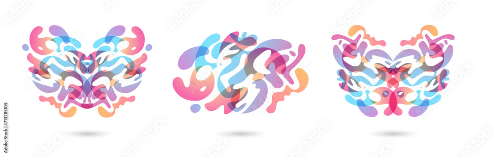 Obraz premium Abstract elements. Flow design with abstract geometric elements. Round flowing elements. Vector