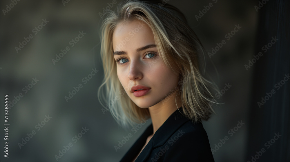 Young Woman with Striking Blue Eyes Young Woman with Striking Blue Eyes