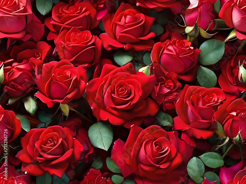 bouquet of red roses background. generative AI