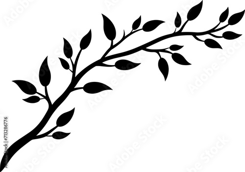 Hand drawn branches. AI generated illustration.