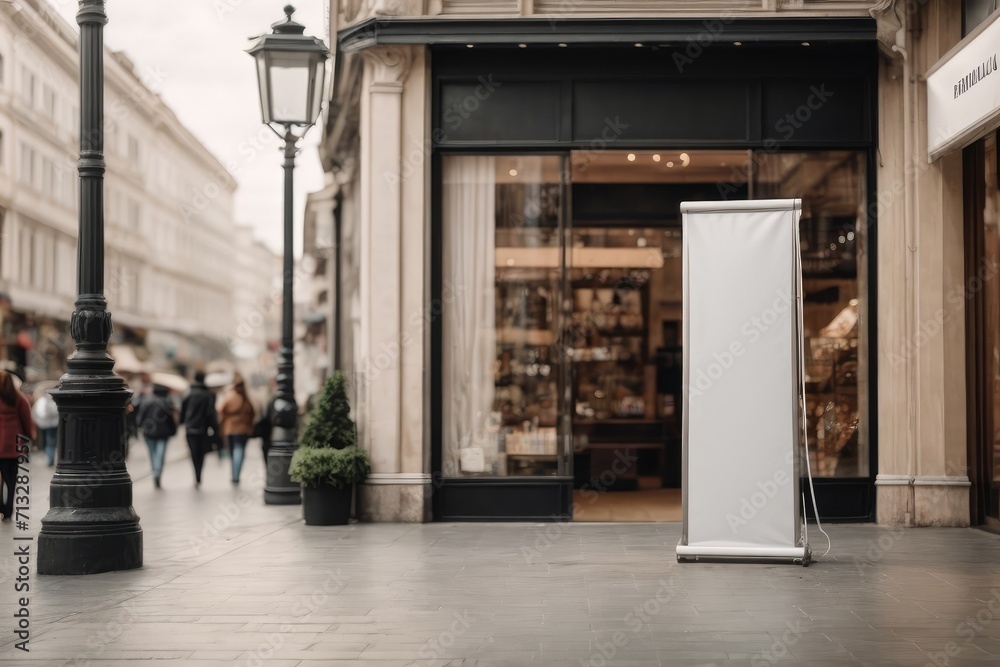 Advertising Stand Banner (empty roll-up poster) - mockup template Advertising Stand Banner (empty roll-up poster) - mockup template