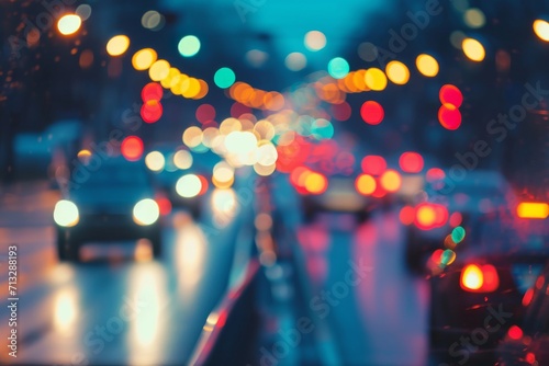 Multiple cars street at night