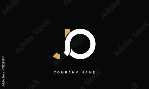 JO, OJ, J, O Abstract Letters Logo Monogram