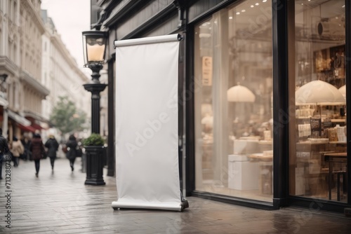 Advertising Stand Banner (empty roll-up poster) - mockup template