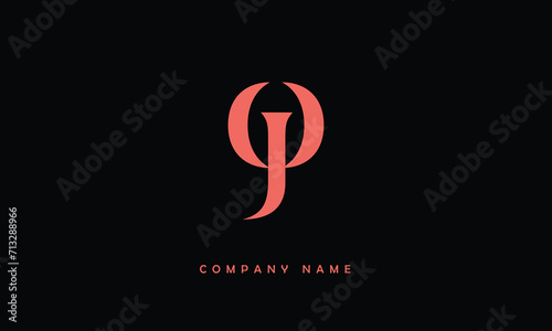 JO, OJ, J, O Abstract Letters Logo Monogram