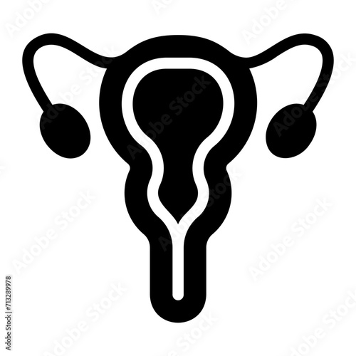 uterus glyph icon