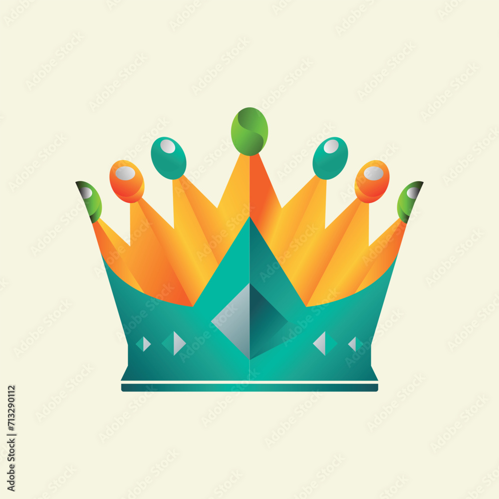 Obraz premium Premium style abstract luxury crown logo symbol. Modern luxury brand element sign or logo
