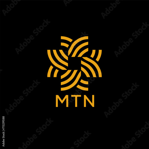 MTN Letter logo design template vector. MTN Business abstract connection vector logo. MTN icon circle logotype.
 photo