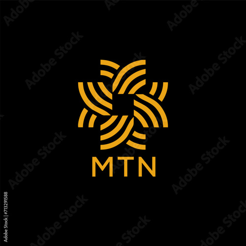 MTN Letter logo design template vector. MTN Business abstract connection vector logo. MTN icon circle logotype.
