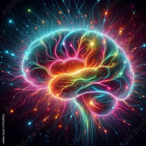 Glowing electric scheme in brain
