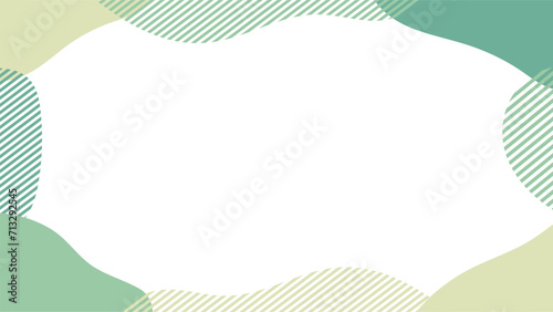 流体シェイプのフレーム　液体の抽象的な流動体のゆるいフレーム　緑　黄緑