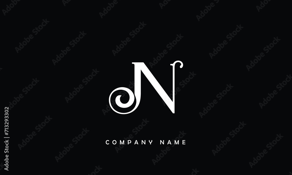 JN, NJ, J, N Abstract Letters Logo Monogram JN, NJ, J, N Abstract Letters Logo Monogram