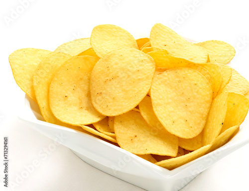 potato chips on a white background