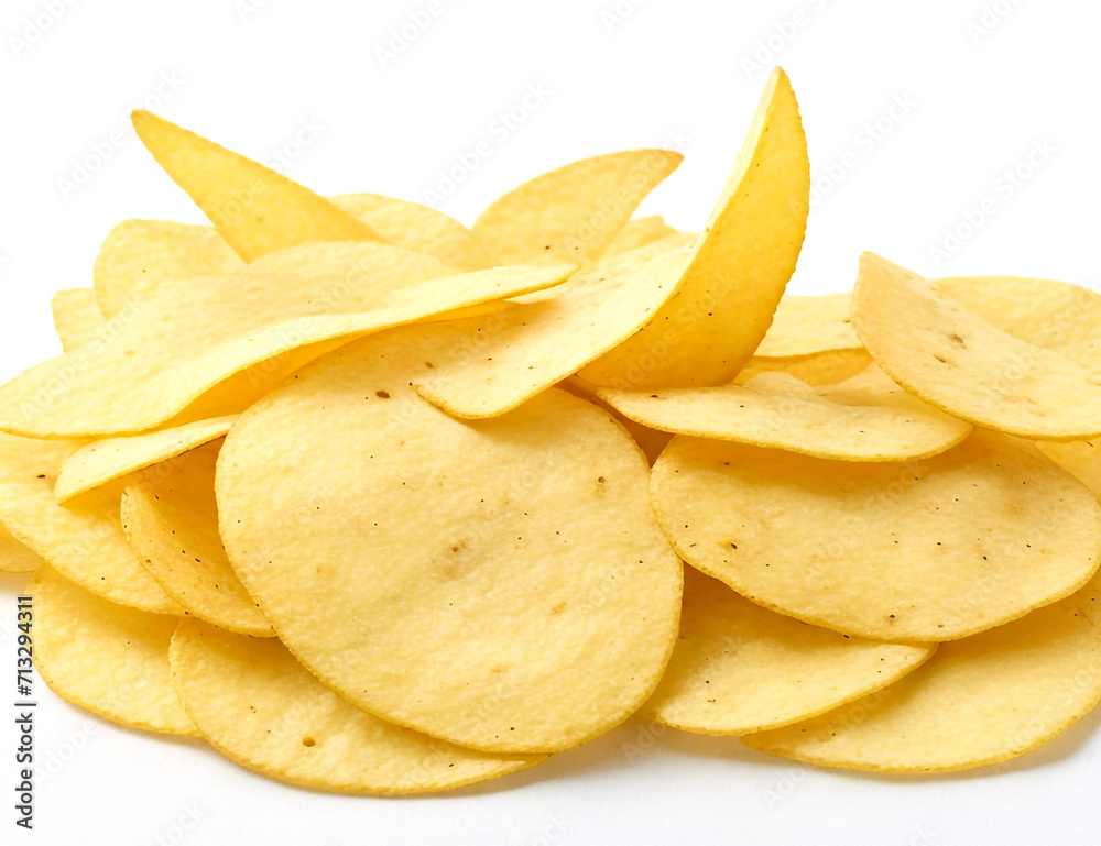 potato chips isolated on white