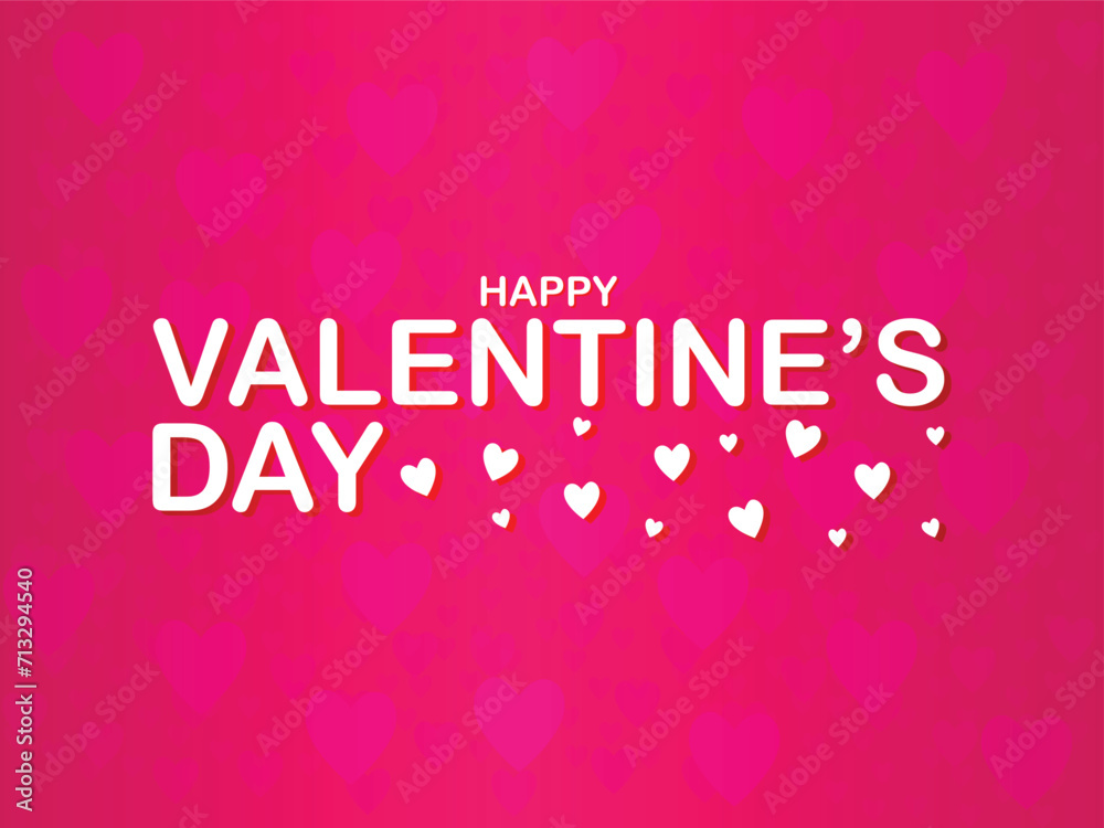 Fototapeta premium Happy valentines day. Vector banner, greeting card, flayer, poster, with text Happy valentines day