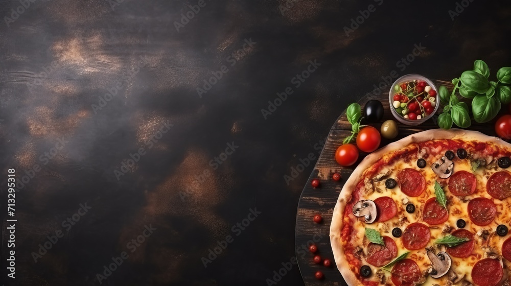 Pizza on Wooden Cutting Board