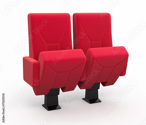 Cinema seats render (isolated and clipping path) 