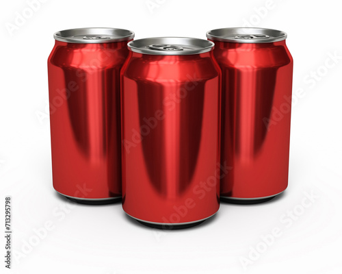Drink Red Cans (isolated on white and clipping path)